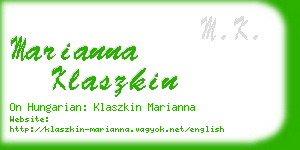 marianna klaszkin business card